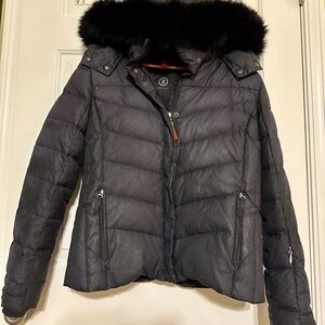Bogner Fire + ICE Black Ski Jacket with Real Fur Collar